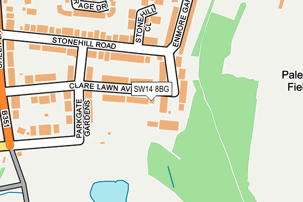 SW14 8BG map - OS OpenMap – Local (Ordnance Survey) SW14 8BG map - OS OpenMap – Local (Ordnance Survey)