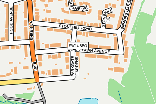SW14 8BQ map - OS OpenMap – Local (Ordnance Survey) SW14 8BQ map - OS OpenMap – Local (Ordnance Survey)