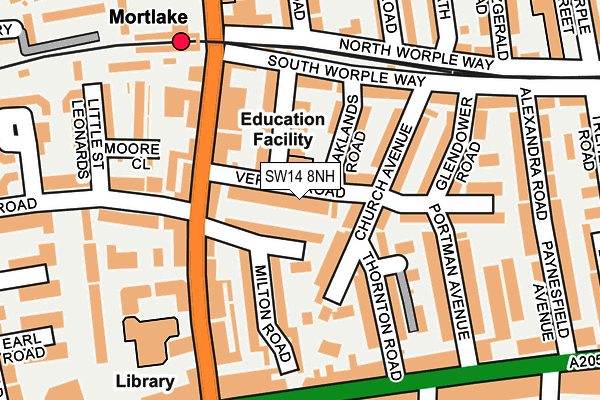 SW14 8NH map - OS OpenMap – Local (Ordnance Survey) SW14 8NH map - OS OpenMap – Local (Ordnance Survey)