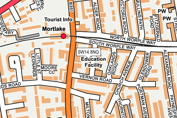 SW14 8NQ map - OS OpenMap – Local (Ordnance Survey) SW14 8NQ map - OS OpenMap – Local (Ordnance Survey)