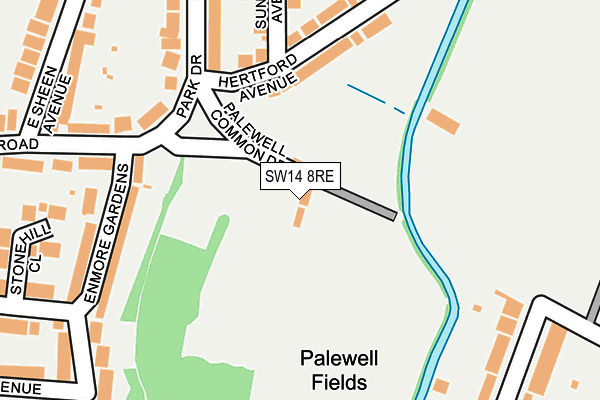 SW14 8RE map - OS OpenMap – Local (Ordnance Survey) SW14 8RE map - OS OpenMap – Local (Ordnance Survey)
