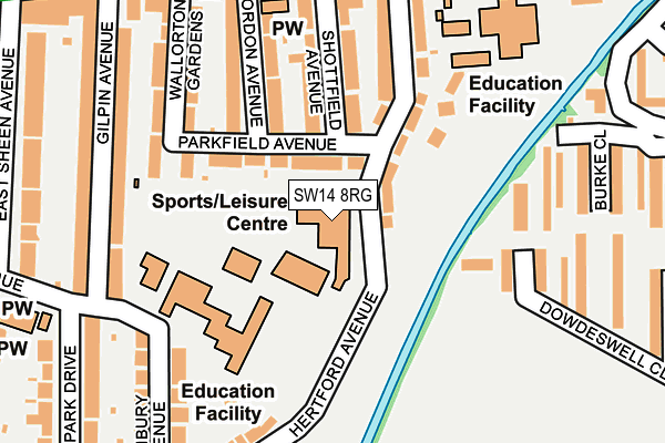 SW14 8RG map - OS OpenMap – Local (Ordnance Survey) SW14 8RG map - OS OpenMap – Local (Ordnance Survey)