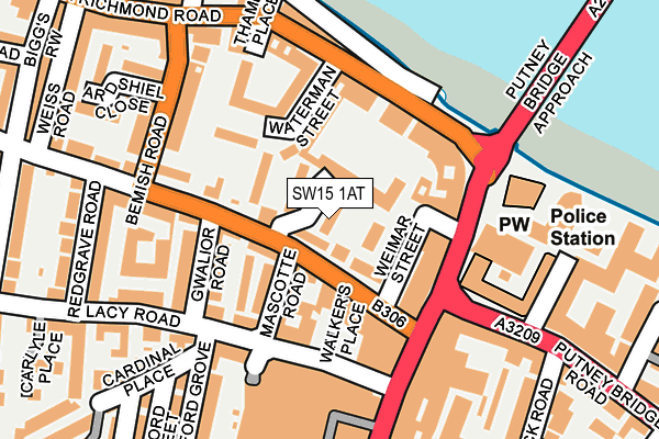 SW15 1AT map - OS OpenMap – Local (Ordnance Survey) SW15 1AT map - OS OpenMap – Local (Ordnance Survey)