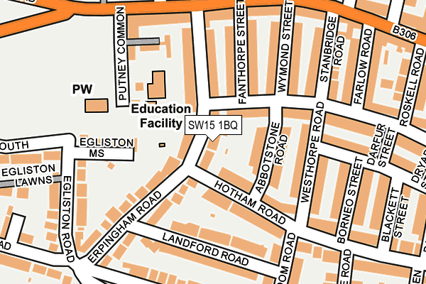 SW15 1BQ map - OS OpenMap – Local (Ordnance Survey) SW15 1BQ map - OS OpenMap – Local (Ordnance Survey)