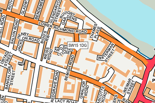 SW15 1DG map - OS OpenMap – Local (Ordnance Survey) SW15 1DG map - OS OpenMap – Local (Ordnance Survey)