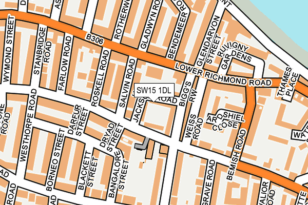 SW15 1DL map - OS OpenMap – Local (Ordnance Survey) SW15 1DL map - OS OpenMap – Local (Ordnance Survey)