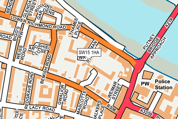 SW15 1HA map - OS OpenMap – Local (Ordnance Survey) SW15 1HA map - OS OpenMap – Local (Ordnance Survey)