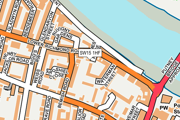 SW15 1HF map - OS OpenMap – Local (Ordnance Survey) SW15 1HF map - OS OpenMap – Local (Ordnance Survey)