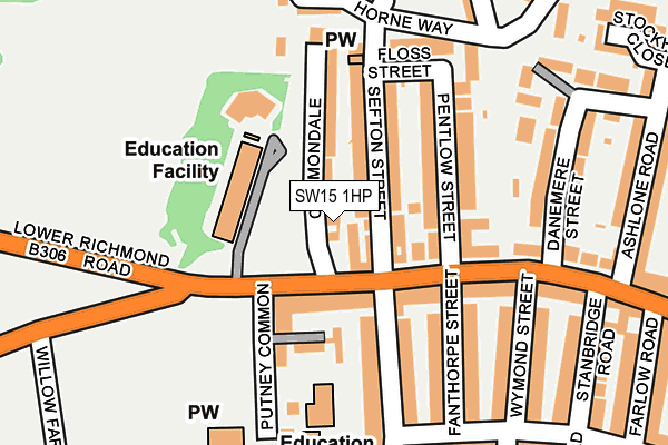 SW15 1HP map - OS OpenMap – Local (Ordnance Survey) SW15 1HP map - OS OpenMap – Local (Ordnance Survey)