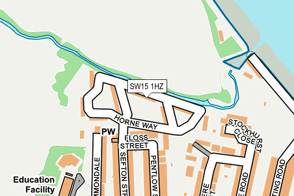 SW15 1HZ map - OS OpenMap – Local (Ordnance Survey) SW15 1HZ map - OS OpenMap – Local (Ordnance Survey)