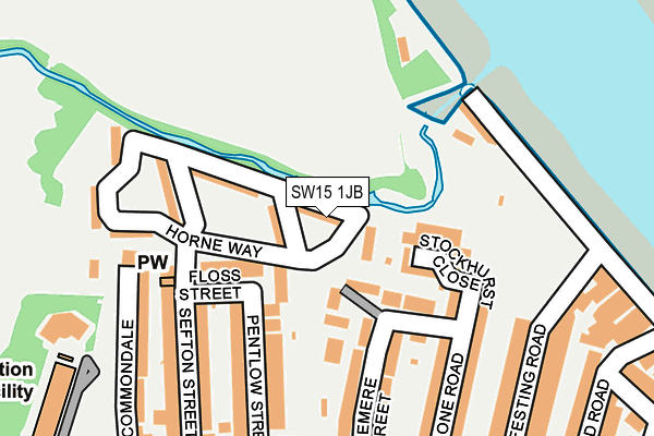 SW15 1JB map - OS OpenMap – Local (Ordnance Survey) SW15 1JB map - OS OpenMap – Local (Ordnance Survey)