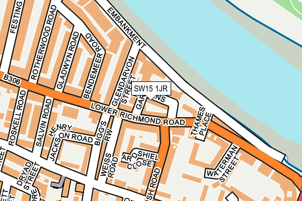 SW15 1JR map - OS OpenMap – Local (Ordnance Survey) SW15 1JR map - OS OpenMap – Local (Ordnance Survey)
