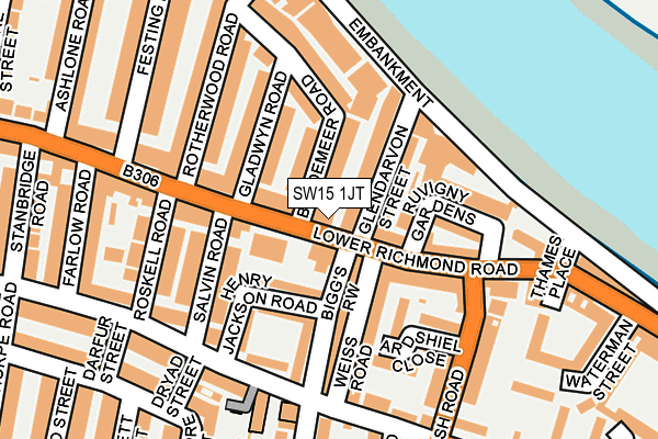 SW15 1JT map - OS OpenMap – Local (Ordnance Survey) SW15 1JT map - OS OpenMap – Local (Ordnance Survey)