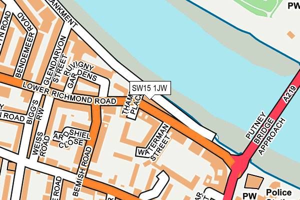 SW15 1JW map - OS OpenMap – Local (Ordnance Survey) SW15 1JW map - OS OpenMap – Local (Ordnance Survey)