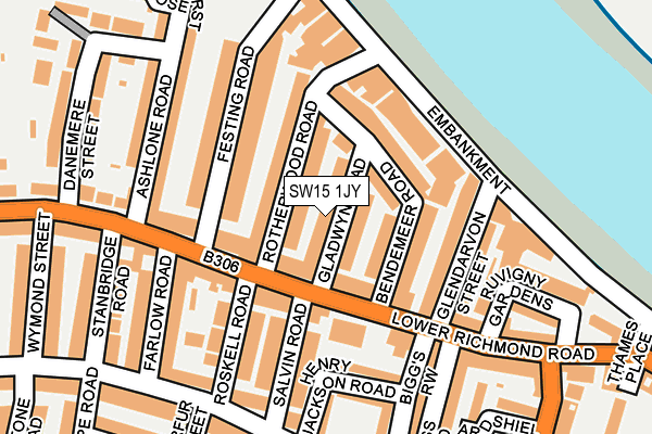 SW15 1JY map - OS OpenMap – Local (Ordnance Survey) SW15 1JY map - OS OpenMap – Local (Ordnance Survey)