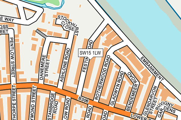 SW15 1LW map - OS OpenMap – Local (Ordnance Survey) SW15 1LW map - OS OpenMap – Local (Ordnance Survey)
