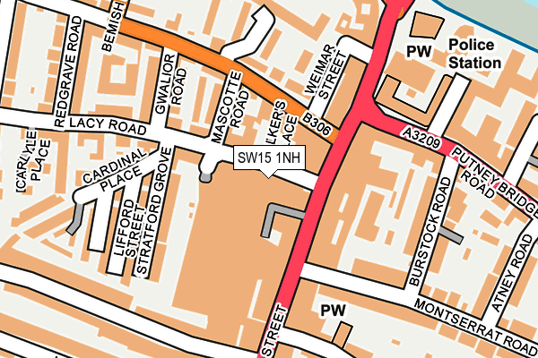 SW15 1NH map - OS OpenMap – Local (Ordnance Survey) SW15 1NH map - OS OpenMap – Local (Ordnance Survey)