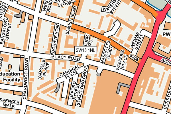 SW15 1NL map - OS OpenMap – Local (Ordnance Survey) SW15 1NL map - OS OpenMap – Local (Ordnance Survey)