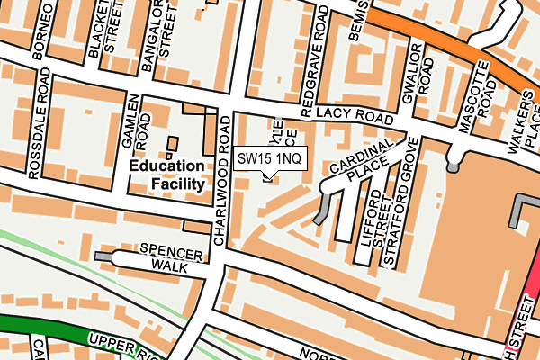 SW15 1NQ map - OS OpenMap – Local (Ordnance Survey) SW15 1NQ map - OS OpenMap – Local (Ordnance Survey)