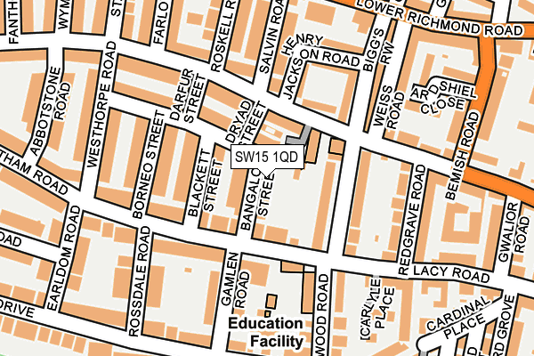 SW15 1QD map - OS OpenMap – Local (Ordnance Survey) SW15 1QD map - OS OpenMap – Local (Ordnance Survey)