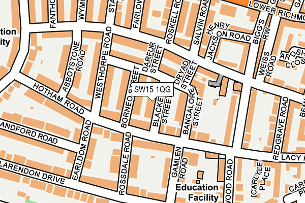 SW15 1QG map - OS OpenMap – Local (Ordnance Survey) SW15 1QG map - OS OpenMap – Local (Ordnance Survey)