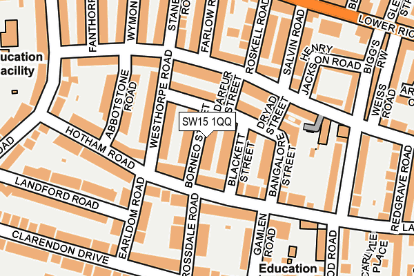 SW15 1QQ map - OS OpenMap – Local (Ordnance Survey) SW15 1QQ map - OS OpenMap – Local (Ordnance Survey)