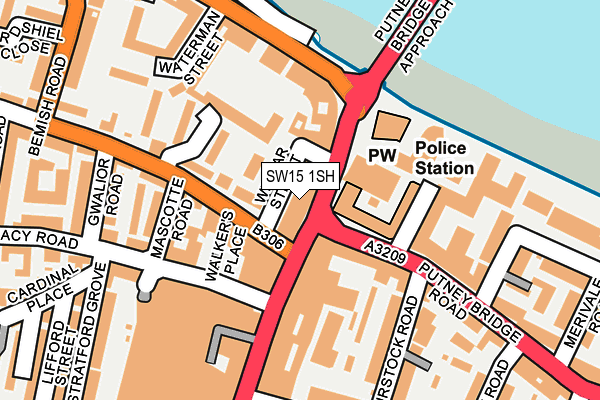 SW15 1SH map - OS OpenMap – Local (Ordnance Survey) SW15 1SH map - OS OpenMap – Local (Ordnance Survey)