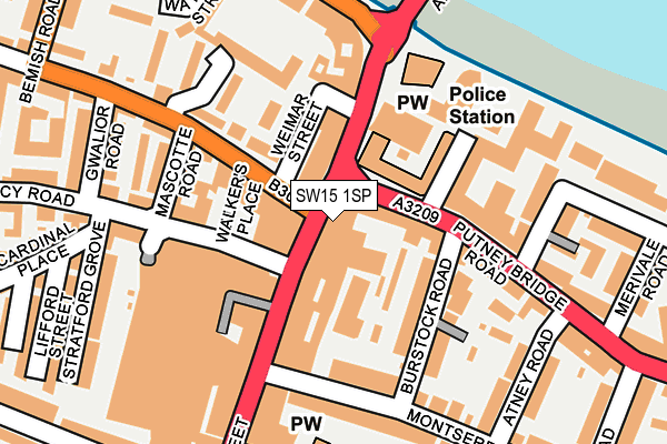 SW15 1SP map - OS OpenMap – Local (Ordnance Survey) SW15 1SP map - OS OpenMap – Local (Ordnance Survey)
