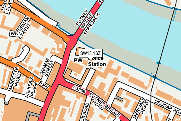 SW15 1SZ map - OS OpenMap – Local (Ordnance Survey) SW15 1SZ map - OS OpenMap – Local (Ordnance Survey)