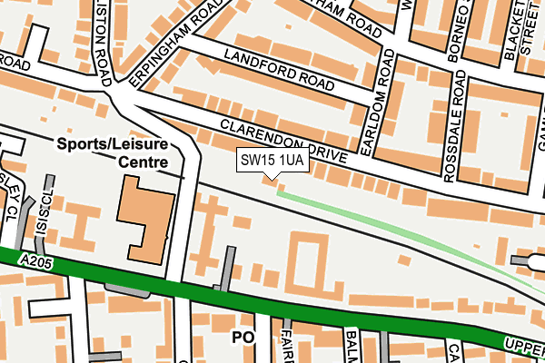 SW15 1UA map - OS OpenMap – Local (Ordnance Survey) SW15 1UA map - OS OpenMap – Local (Ordnance Survey)