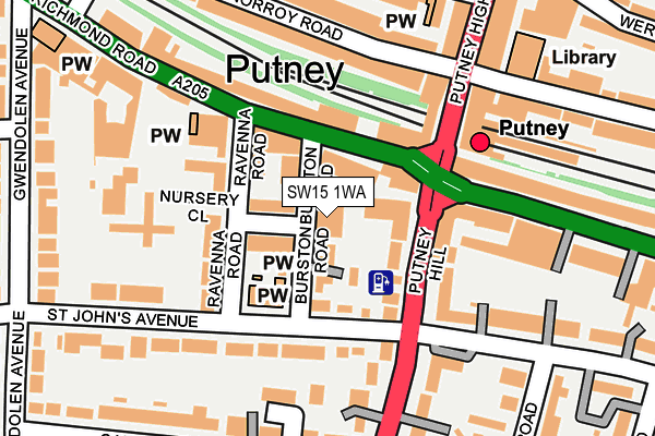 SW15 1WA map - OS OpenMap – Local (Ordnance Survey) SW15 1WA map - OS OpenMap – Local (Ordnance Survey)