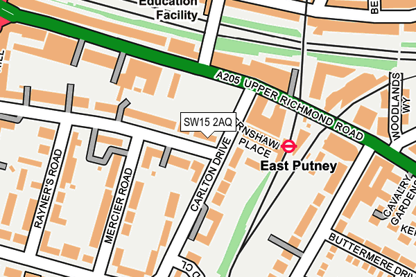 SW15 2AQ map - OS OpenMap – Local (Ordnance Survey) SW15 2AQ map - OS OpenMap – Local (Ordnance Survey)