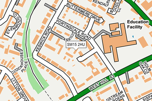 SW15 2HU map - OS OpenMap – Local (Ordnance Survey)