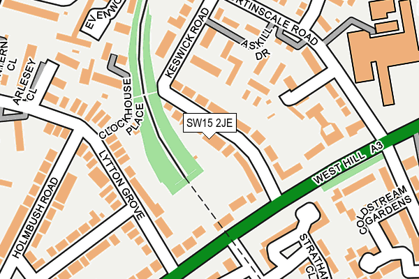 SW15 2JE map - OS OpenMap – Local (Ordnance Survey) SW15 2JE map - OS OpenMap – Local (Ordnance Survey)