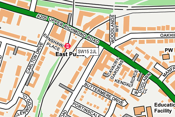 SW15 2JL map - OS OpenMap – Local (Ordnance Survey)