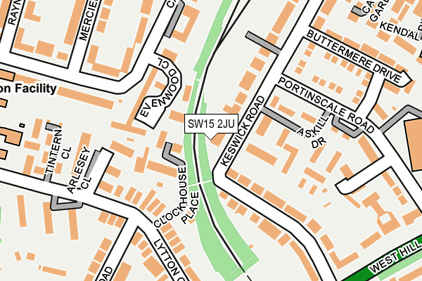 SW15 2JU map - OS OpenMap – Local (Ordnance Survey) SW15 2JU map - OS OpenMap – Local (Ordnance Survey)