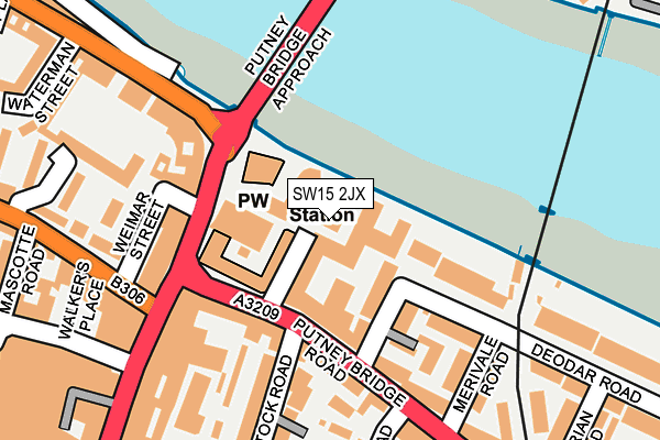 SW15 2JX map - OS OpenMap – Local (Ordnance Survey) SW15 2JX map - OS OpenMap – Local (Ordnance Survey)