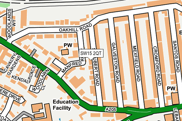 SW15 2QT map - OS OpenMap – Local (Ordnance Survey) SW15 2QT map - OS OpenMap – Local (Ordnance Survey)