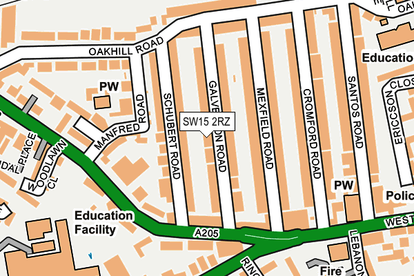 SW15 2RZ map - OS OpenMap – Local (Ordnance Survey) SW15 2RZ map - OS OpenMap – Local (Ordnance Survey)