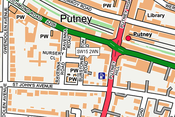 SW15 2WN map - OS OpenMap – Local (Ordnance Survey) SW15 2WN map - OS OpenMap – Local (Ordnance Survey)