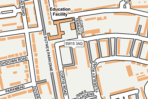 SW15 3AQ map - OS OpenMap – Local (Ordnance Survey) SW15 3AQ map - OS OpenMap – Local (Ordnance Survey)