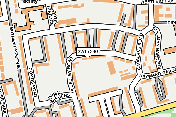 SW15 3BG map - OS OpenMap – Local (Ordnance Survey) SW15 3BG map - OS OpenMap – Local (Ordnance Survey)