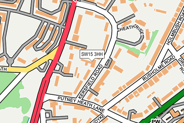 SW15 3HH map - OS OpenMap – Local (Ordnance Survey) SW15 3HH map - OS OpenMap – Local (Ordnance Survey)