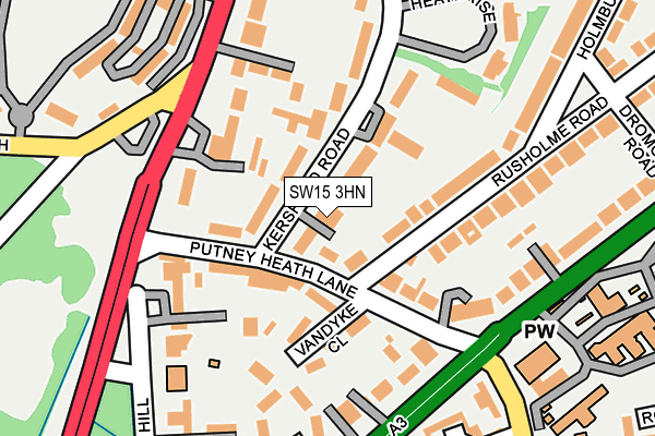 SW15 3HN map - OS OpenMap – Local (Ordnance Survey) SW15 3HN map - OS OpenMap – Local (Ordnance Survey)