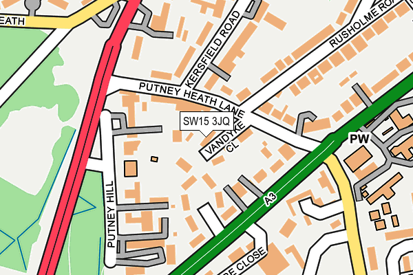 SW15 3JQ map - OS OpenMap – Local (Ordnance Survey) SW15 3JQ map - OS OpenMap – Local (Ordnance Survey)
