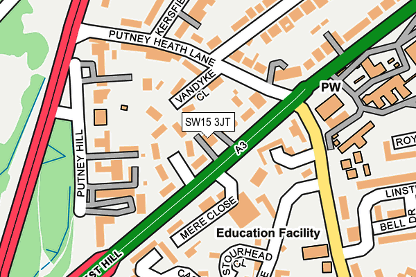 SW15 3JT map - OS OpenMap – Local (Ordnance Survey)