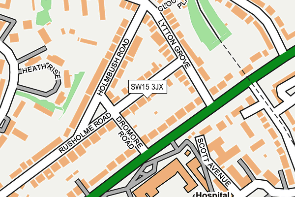 SW15 3JX map - OS OpenMap – Local (Ordnance Survey) SW15 3JX map - OS OpenMap – Local (Ordnance Survey)