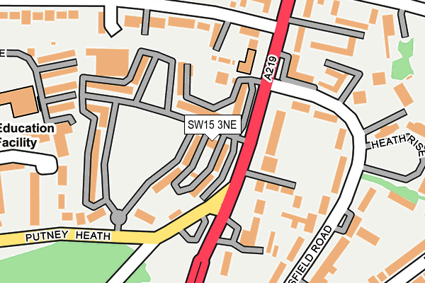 SW15 3NE map - OS OpenMap – Local (Ordnance Survey) SW15 3NE map - OS OpenMap – Local (Ordnance Survey)