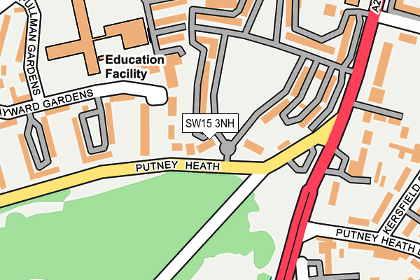 SW15 3NH map - OS OpenMap – Local (Ordnance Survey) SW15 3NH map - OS OpenMap – Local (Ordnance Survey)