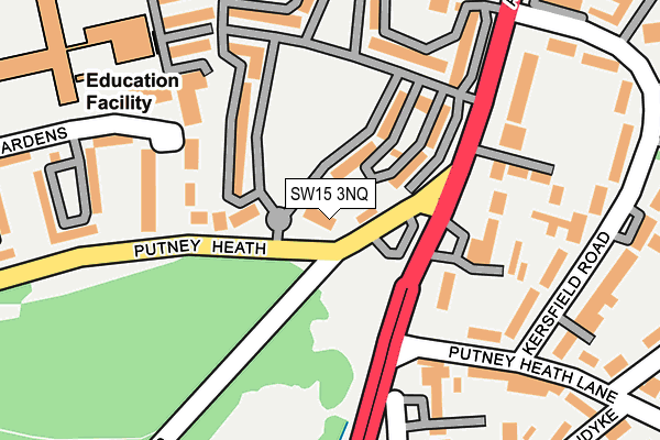 SW15 3NQ map - OS OpenMap – Local (Ordnance Survey) SW15 3NQ map - OS OpenMap – Local (Ordnance Survey)